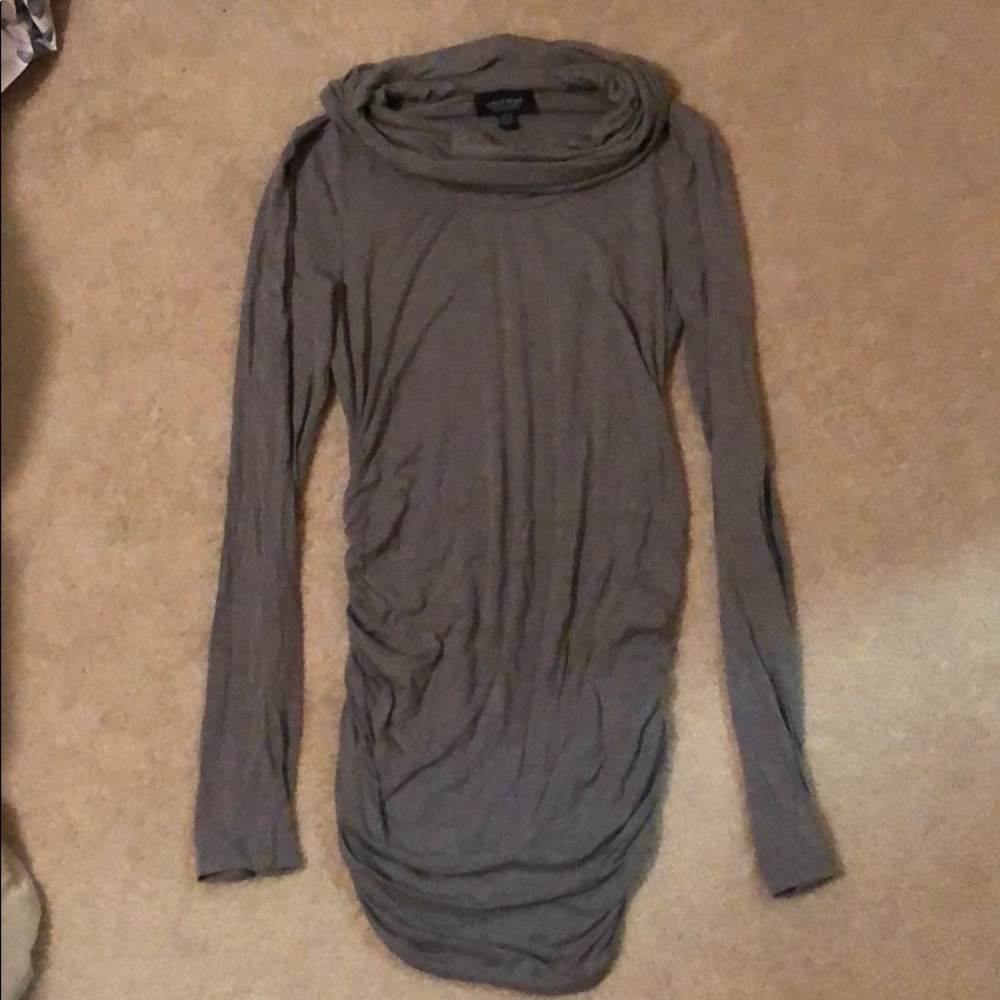 Maternity fitted cowl neck long sleeve